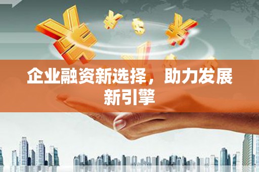额敏企业融资新选择，助力发展新引擎