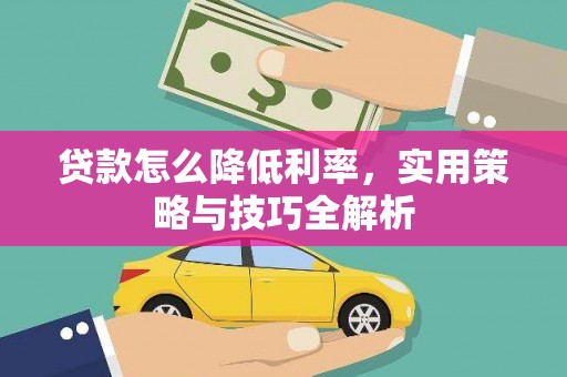 额敏贷款怎么降低利率，实用策略与技巧全解析