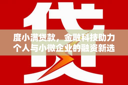 额敏度小满贷款，金融科技助力个人与小微企业的融资新选择