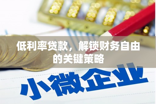 额敏低利率贷款，解锁财务自由的关键策略