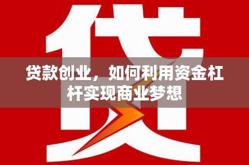 额敏贷款创业，如何利用资金杠杆实现商业梦想