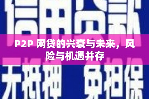 额敏P2P 网贷的兴衰与未来，风险与机遇并存