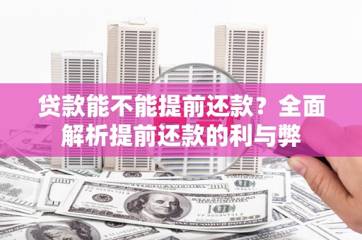 额敏贷款能不能提前还款？全面解析提前还款的利与弊